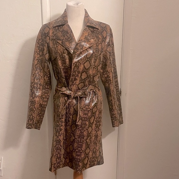 Blank NYC Jackets & Blazers - Blank NYC Tan Snake Print Trench Coat